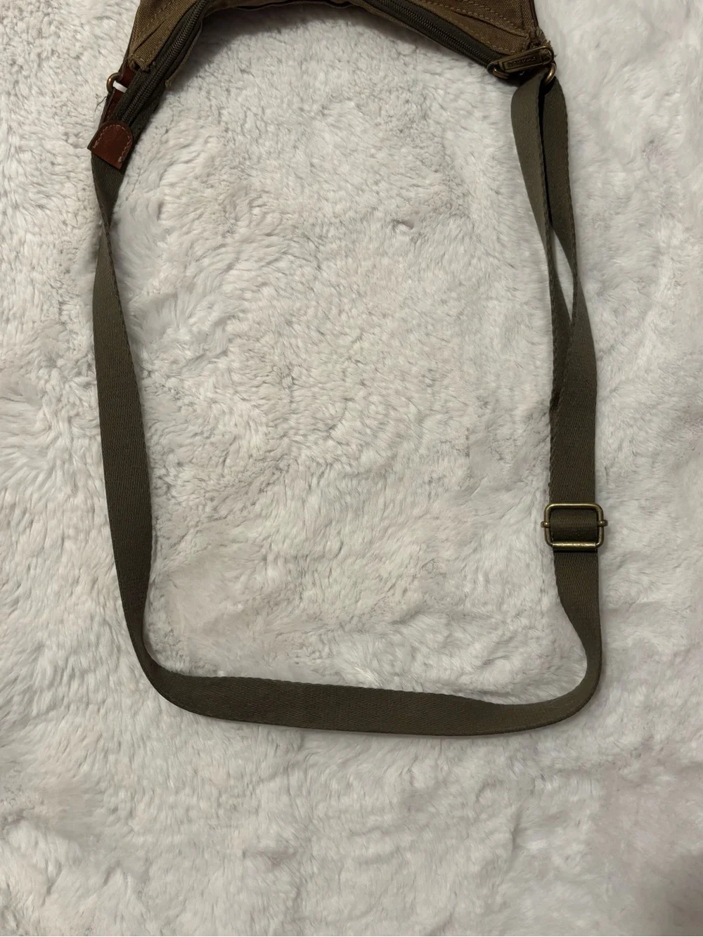 Fossil Genuine Classic 1954 Olive Canvas Crossbody Bag